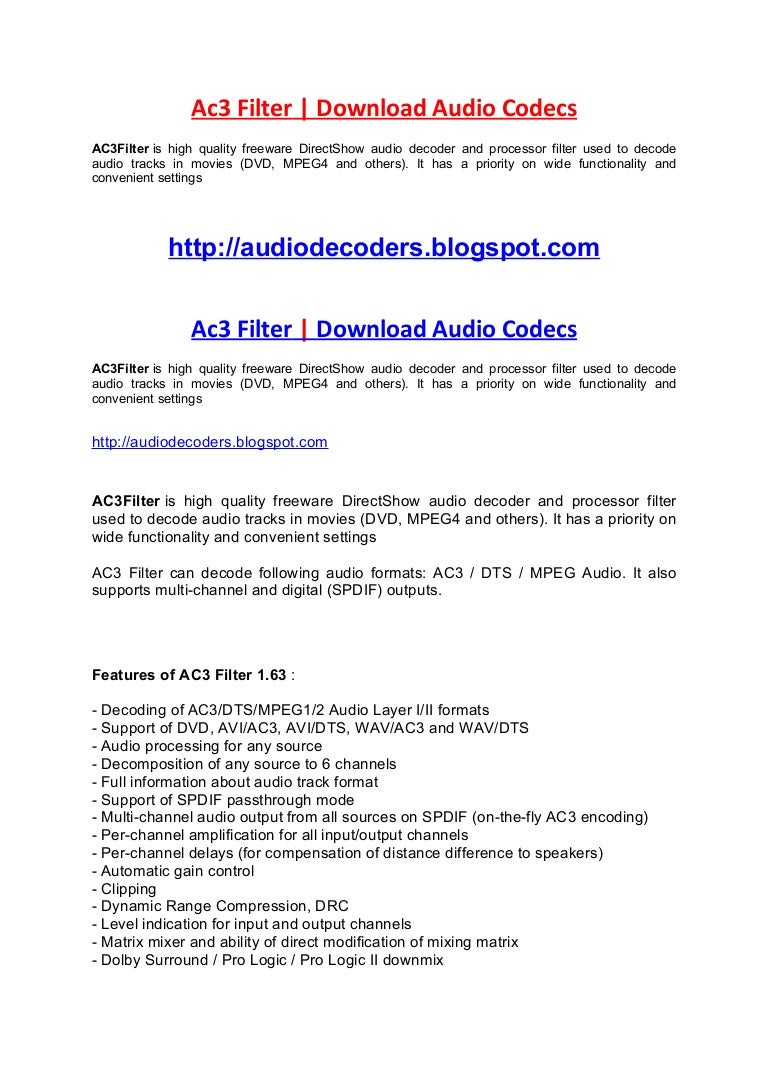 TÉLÉCHARGER DIRECTSHOW DECODER DOLBY AC3 8192 DECODER DOLBY AC3 TÉLÉCHARGER 8192 DIRECTSHOW